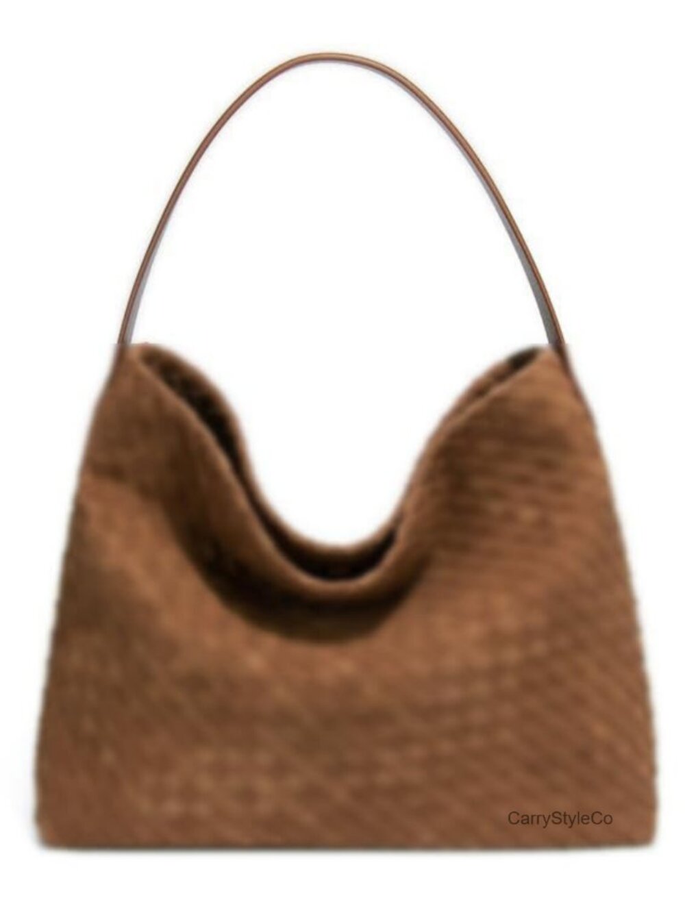 Woven Faux Suede Hobo Shoulder Bag Tote Satchel Travel Work Handbag